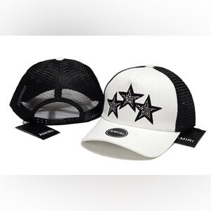 AMIRI Kids' Black and White Star Hat